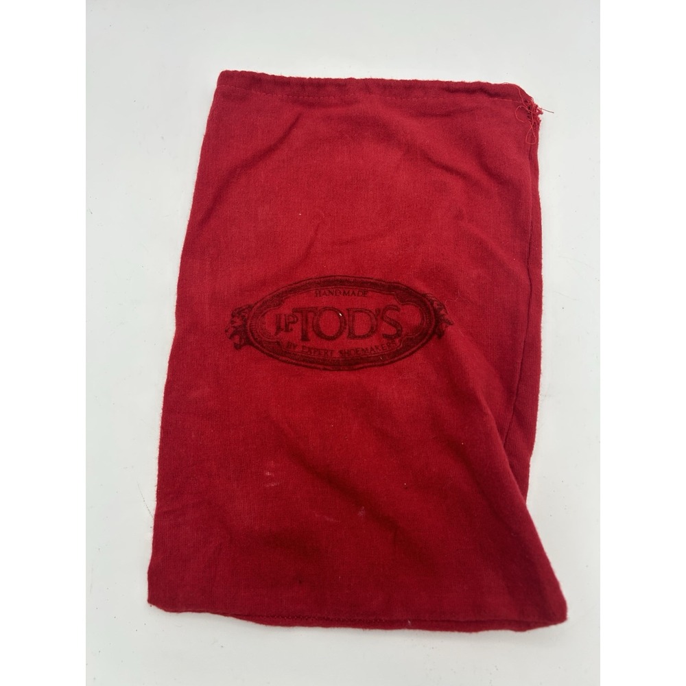 J.P.‎ Tod's Red Shoe Dust Bag 13" X9" with Drawstring Closure and Logo